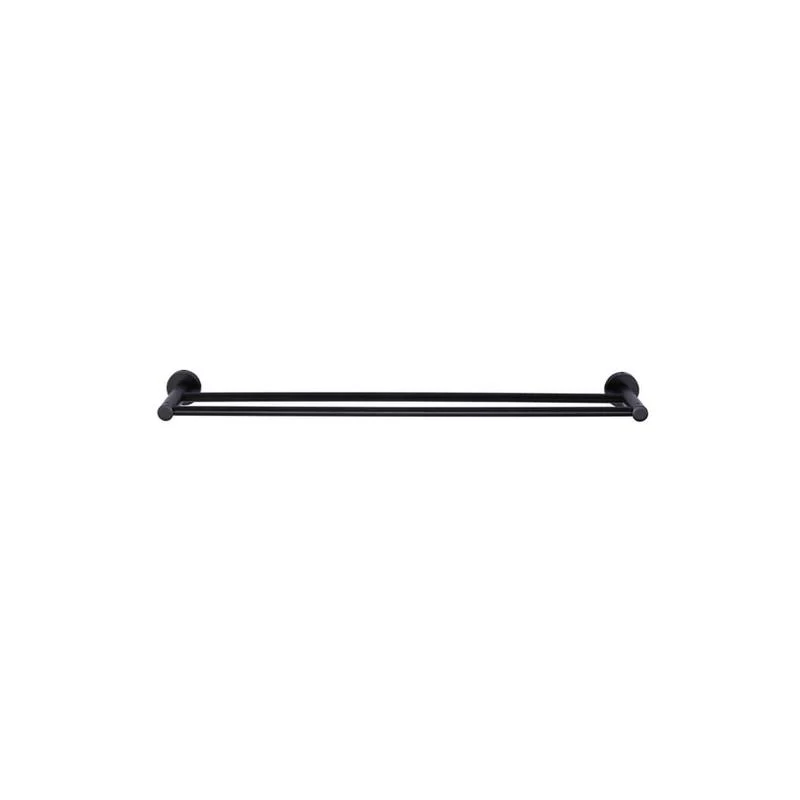 Meir Round Double Towel Rail 600mm - Black Matte - Image 2