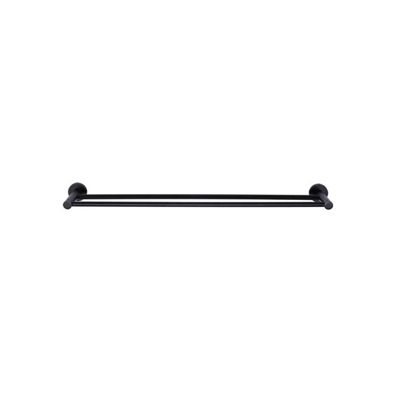 Meir Round Double Towel Rail 900mm - Black Matte - Image 2
