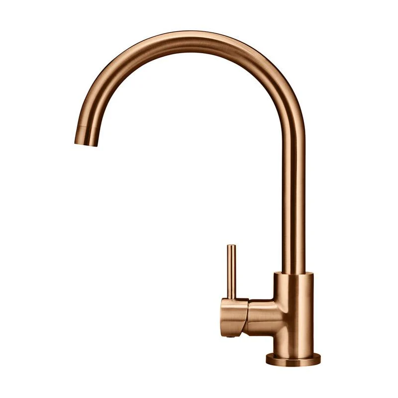 Meir Round Gooseneck Kitchen Sink Mixer Tap - Lustre Bronze - Image 2