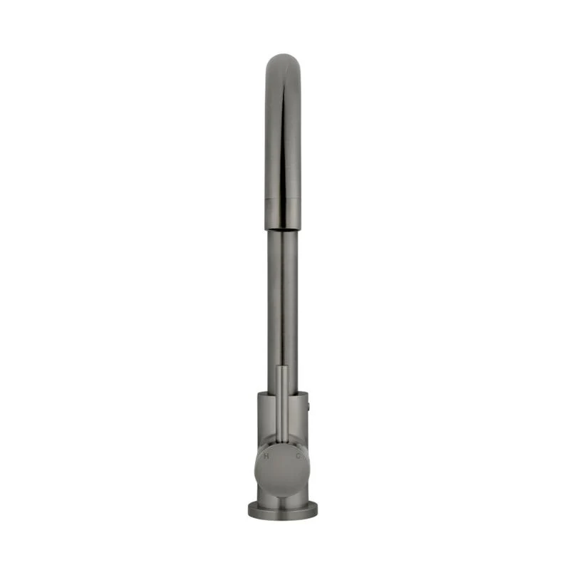 Meir Round Gooseneck Kitchen Sink Mixer Tap - Shadow Gun Metal - Image 3