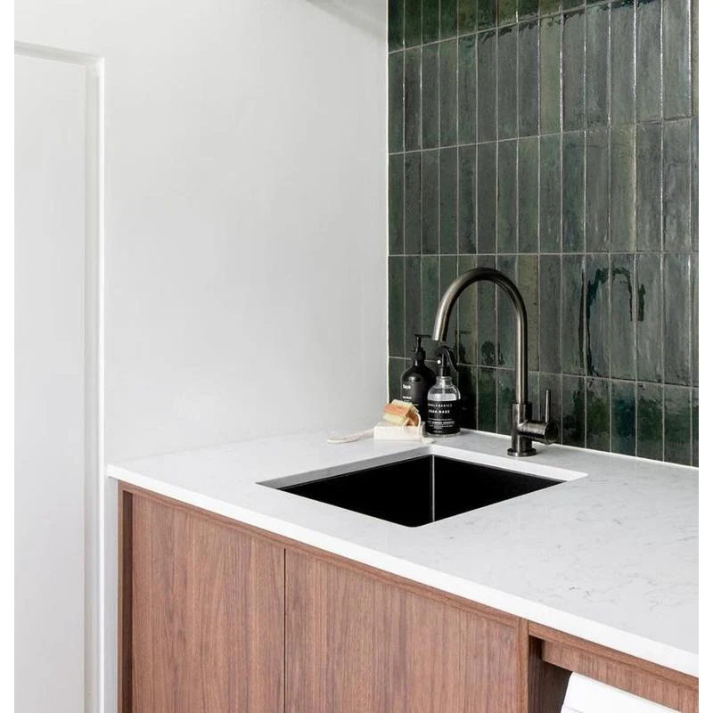 Meir Round Gooseneck Kitchen Sink Mixer Tap - Shadow Gun Metal - Image 4