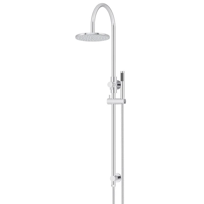 Meir Round Gooseneck Shower Set with 200mm Rose Single-Function Hand Shower - Polished Chrome