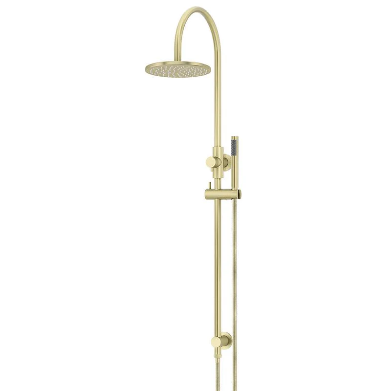 Meir Round Gooseneck Shower Set with 200mm Rose Single-Function Hand Shower - PVD Tiger Bronze