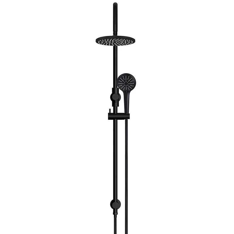 Meir Round Gooseneck Shower Set with 200mm Rose Three-Function Hand Shower - Black Matte - Image 2