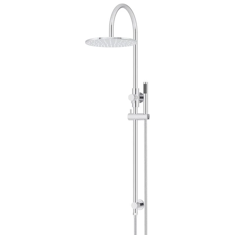 Meir Round Gooseneck Shower Set with 300mm Rose Single-Function Hand Shower - Polished Chrome
