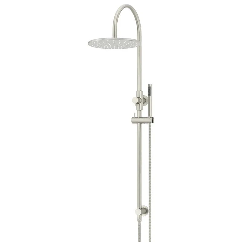 Meir Round Gooseneck Shower Set with 300mm Rose Single-Function Hand Shower - PVD Brushed Nickel