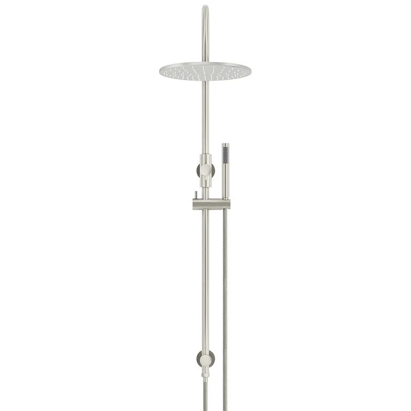 Meir Round Gooseneck Shower Set with 300mm Rose Single-Function Hand Shower - PVD Brushed Nickel - Image 2