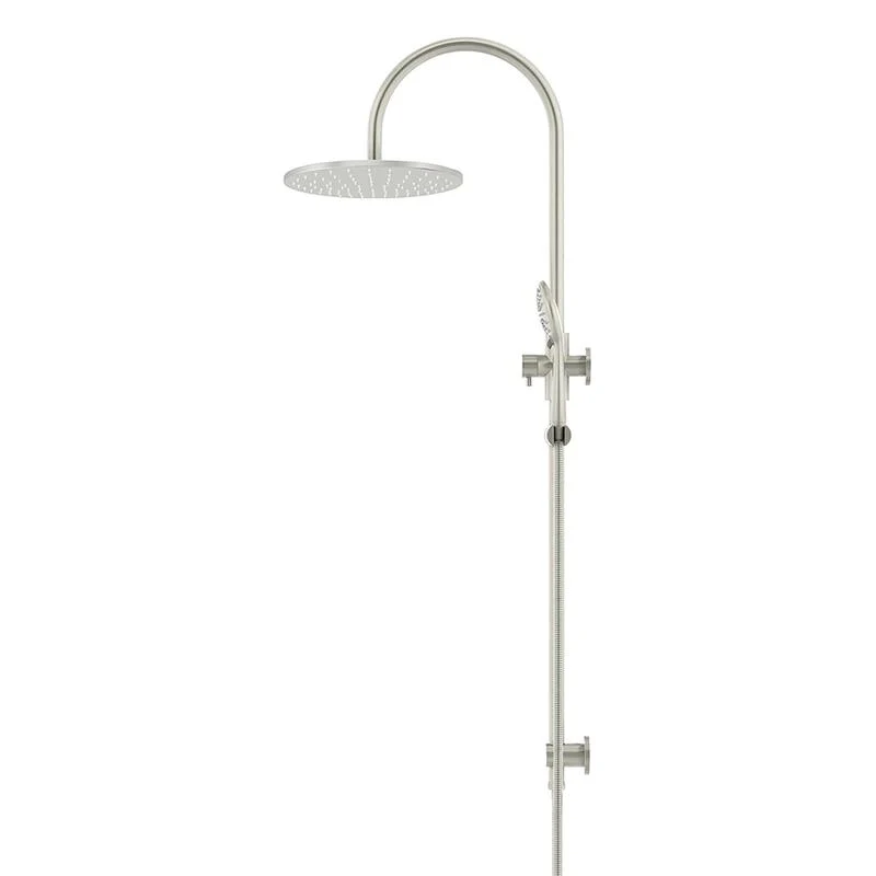 Meir Round Gooseneck Shower Set with 300mm Rose Three-Function Hand Shower - PVD Brushed Nickel - Image 3