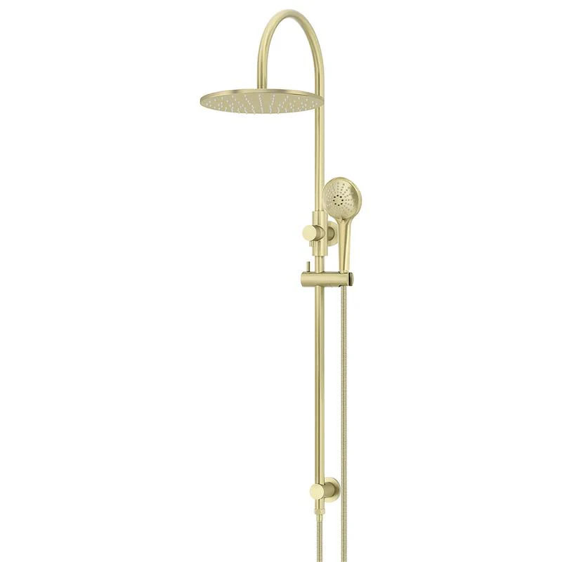 Meir Round Gooseneck Shower Set with 300mm Rose Three-Function Hand Shower - PVD Tiger Bronze
