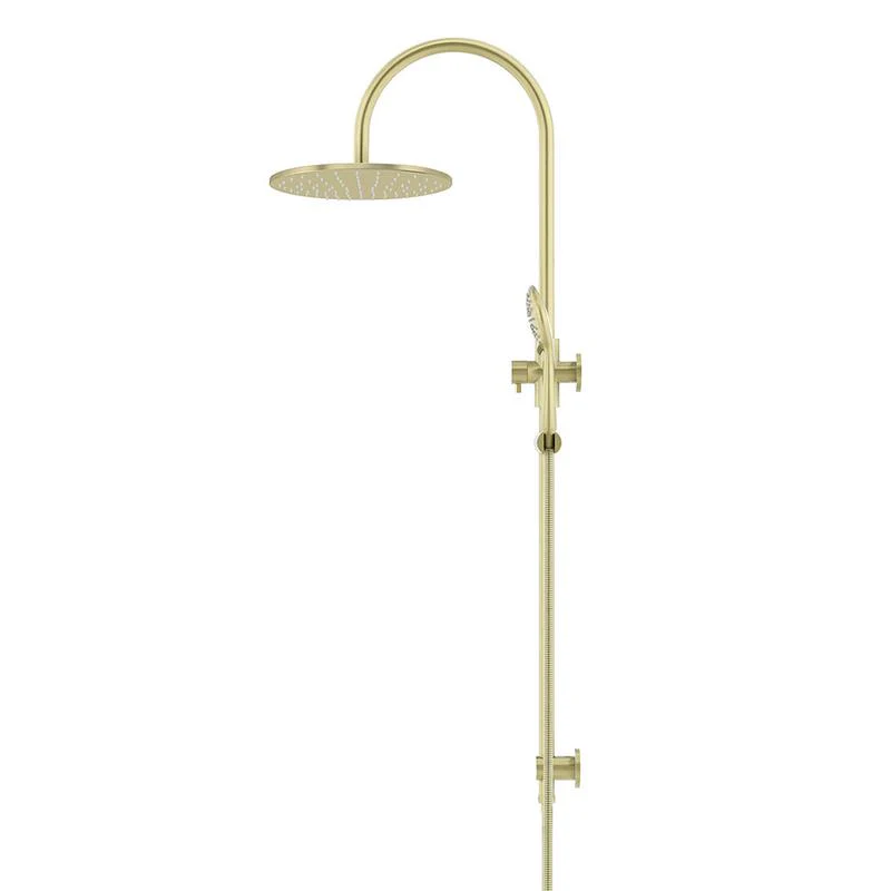 Meir Round Gooseneck Shower Set with 300mm Rose Three-Function Hand Shower - PVD Tiger Bronze - Image 3