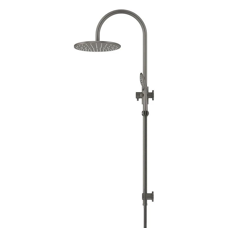 Meir Round Gooseneck Shower Set with 300mm Rose Three-Function Hand Shower - Shadow Gun Metal - Image 3