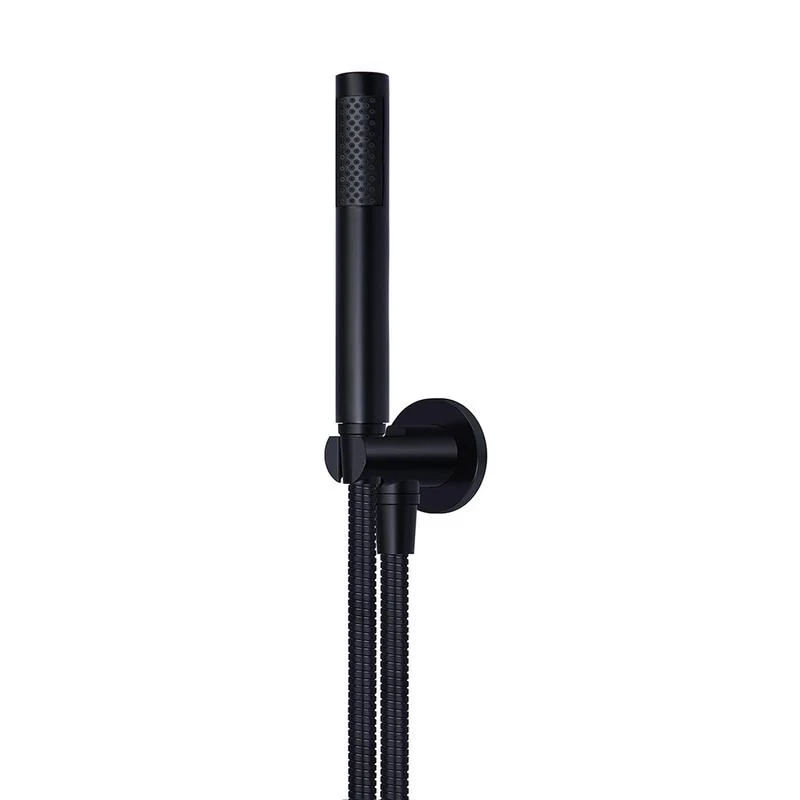 Meir Round Hand Shower on Fixed Bracket - Black Matte