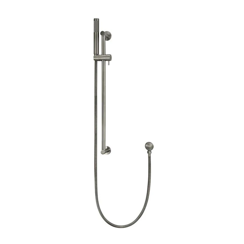 Meir Round Hand Shower on Rail Column - Shadow Gun Metal