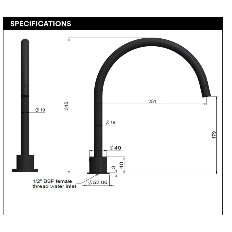 Meir Round Gooseneck High-Rise Swivel Hob Spout - Lustre Bronze - Image 4