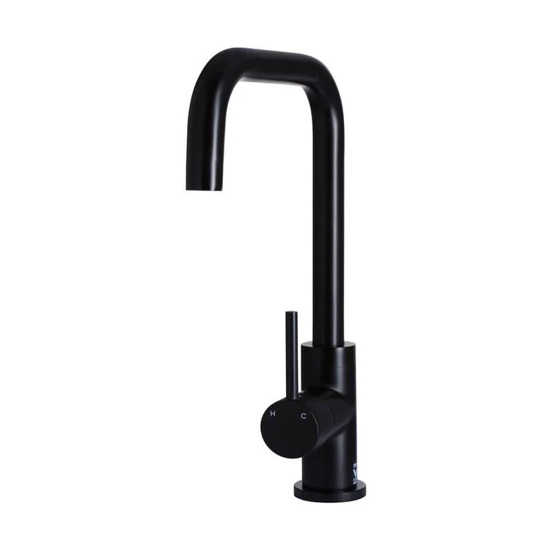 Meir Round Kitchen Sink Mixer Tap - Black Matte