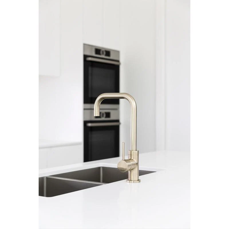 Meir Round Kitchen Sink Mixer Tap - PVD Brushed Nickel - Image 4