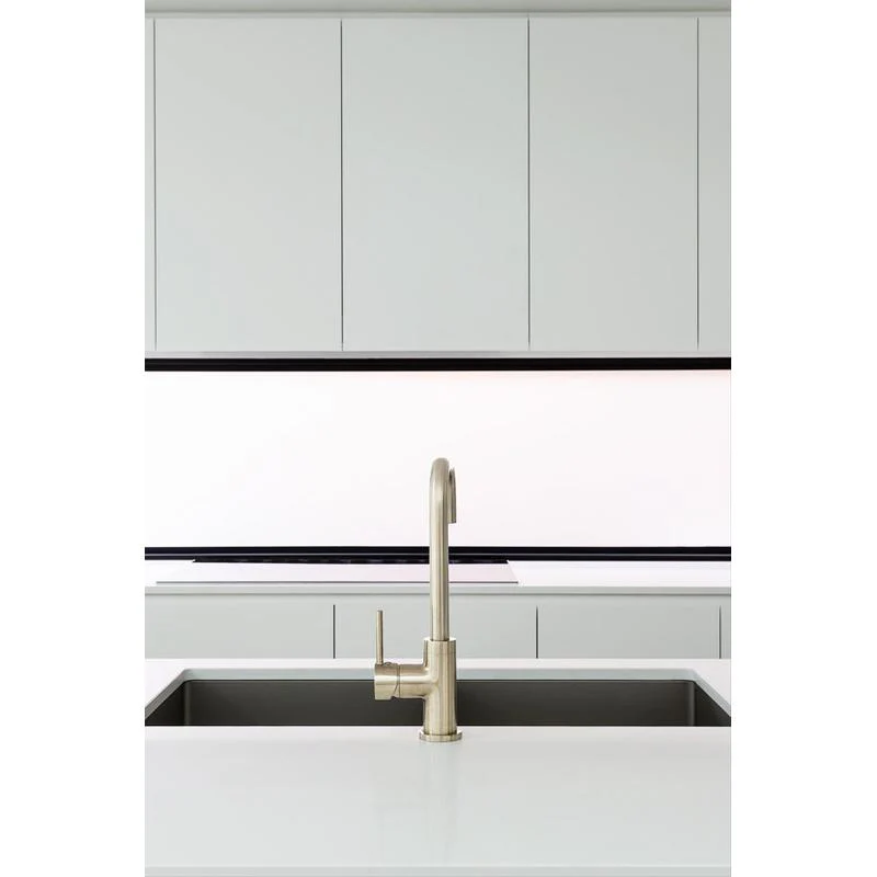 Meir Round Kitchen Sink Mixer Tap - PVD Brushed Nickel - Image 5