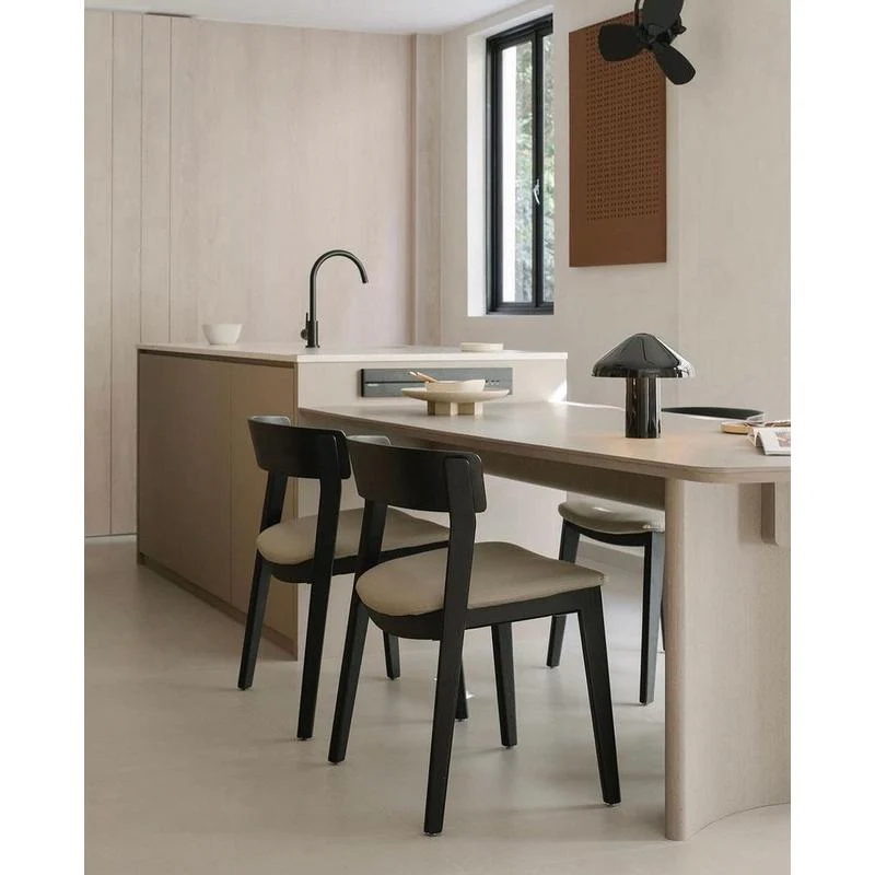 Meir Round Gooseneck Kitchen Sink Mixer Tap - Black Matte - Image 4