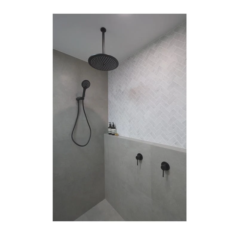 Meir Round Shower Head / Rose 300mm - Black Matte - Image 4