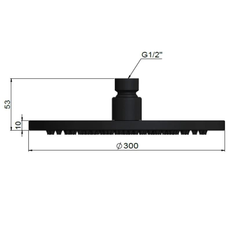 Meir Round Shower Head / Rose 300mm - Black Matte - Image 5