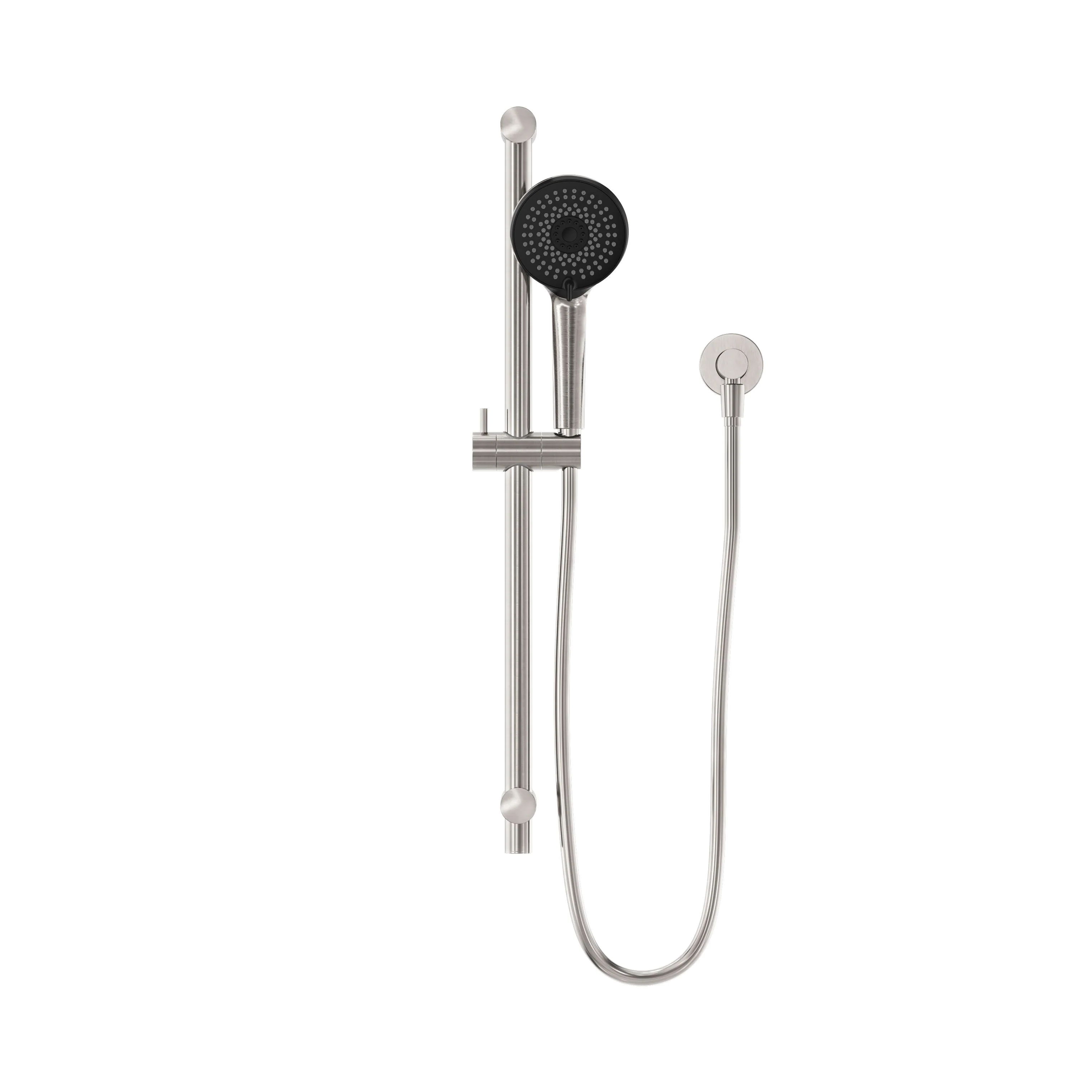 Nero Round Metal Project Rail Shower - Brushed Nickel - Image 2