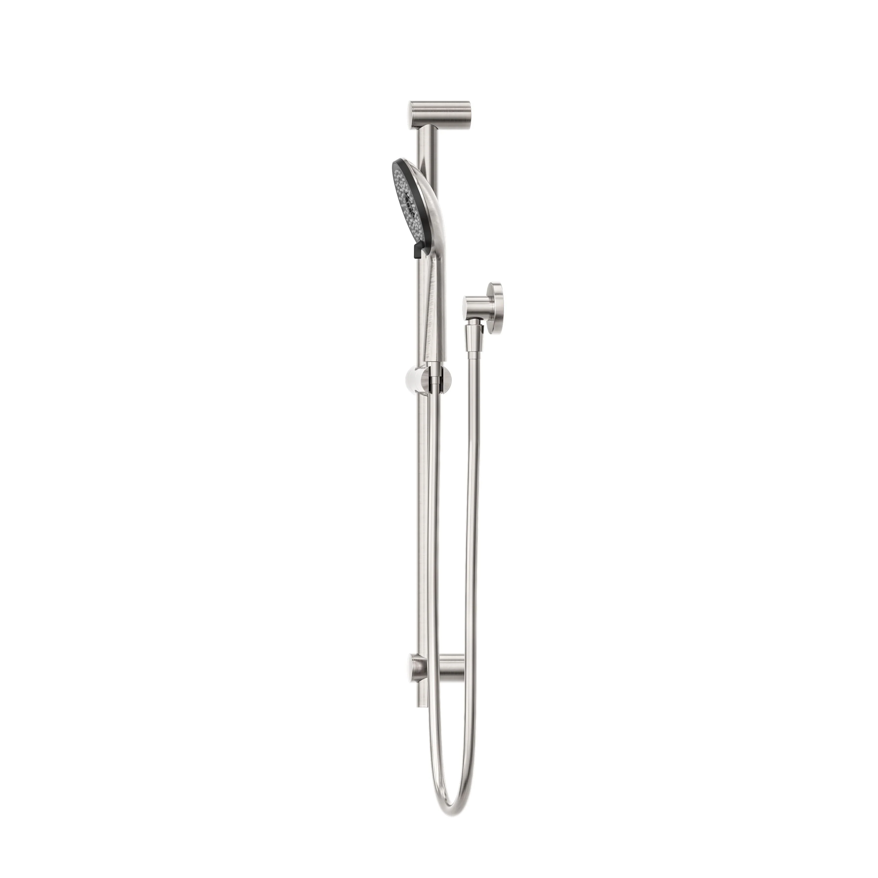 Nero Round Metal Project Rail Shower - Brushed Nickel - Image 3