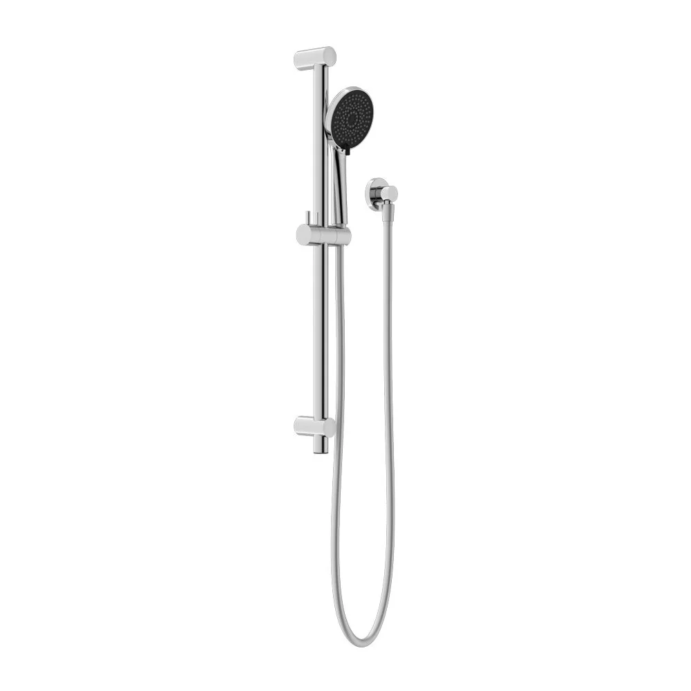 Nero Round Metal Project Rail Shower - Chrome