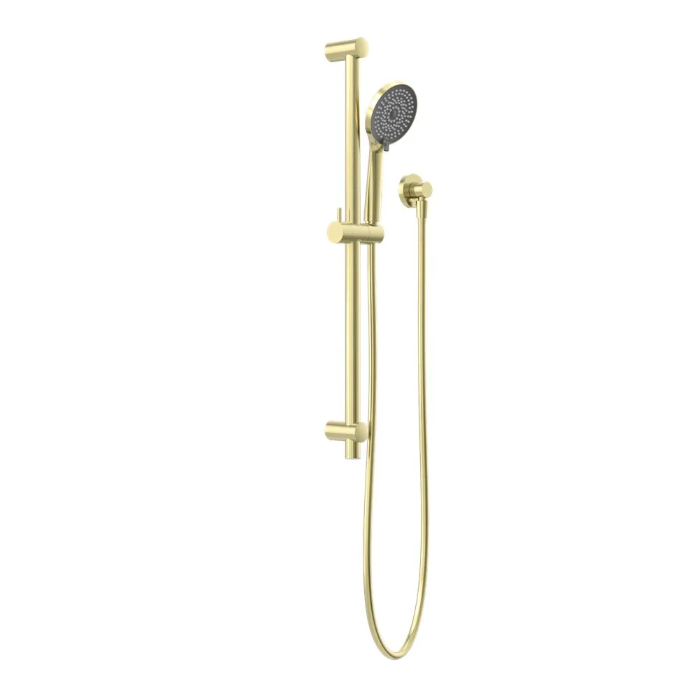 Nero Round Metal Project Shower Rail - Brushed Gold