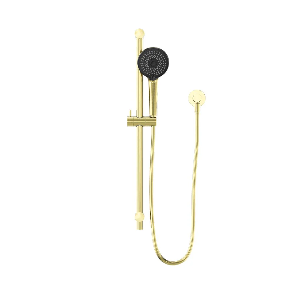 Nero Round Metal Project Shower Rail - Brushed Gold - Image 2