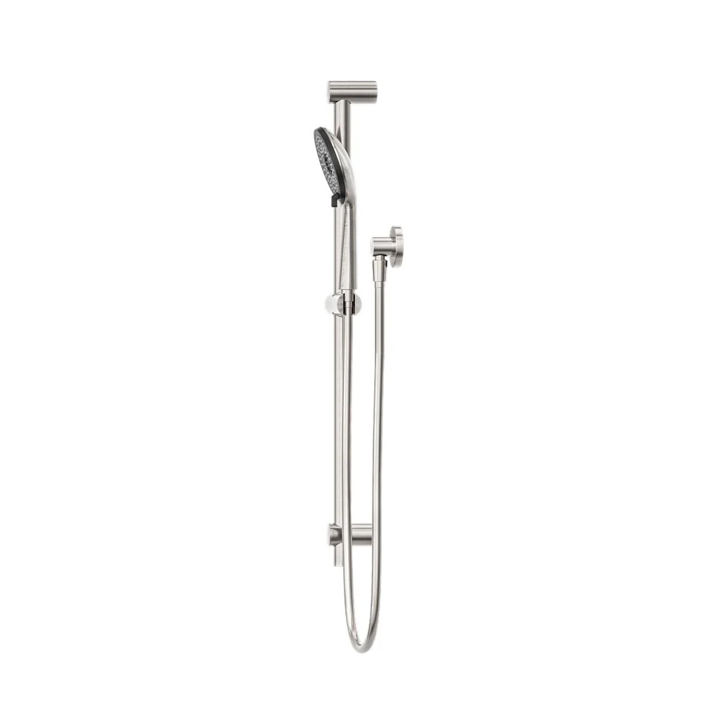 Nero Round Metal Project Shower Rail - Brushed Nickel - Image 3