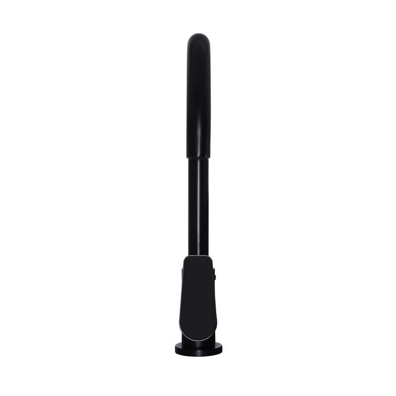Meir Round Gooseneck Kitchen Sink Mixer Tap with Paddle Handle - Black Matte - Image 3