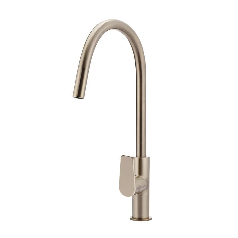 Meir Round Paddle Piccola Pull Out Kitchen Sink Mixer Tap - Champagne