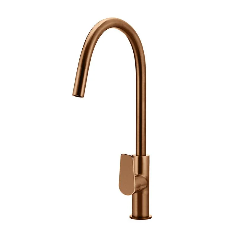 Meir Round Paddle Piccola Pull Out Kitchen Sink Mixer Tap - Lustre Bronze