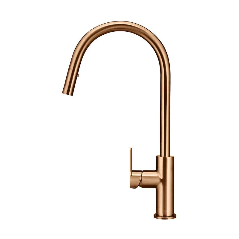 Meir Round Paddle Piccola Pull Out Kitchen Sink Mixer Tap - Lustre Bronze - Image 2