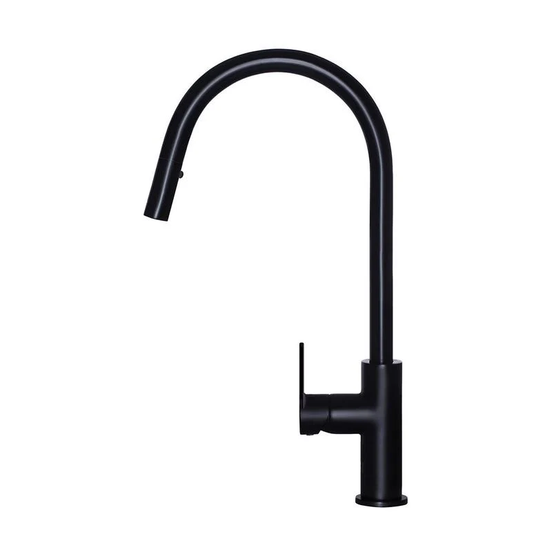 Meir Round Paddle Piccola Pull Out Kitchen Sink Mixer Tap - Black Matte - Image 2