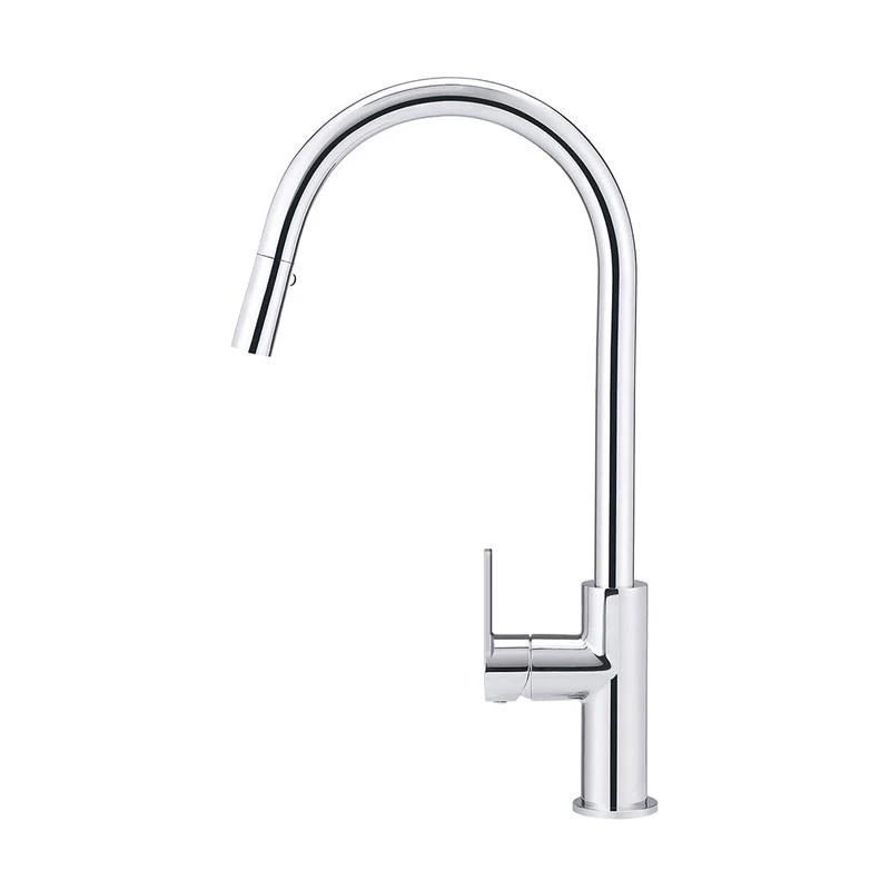 Meir Round Paddle Piccola Pull Out Kitchen Sink Mixer Tap - Polished Chrome - Image 2