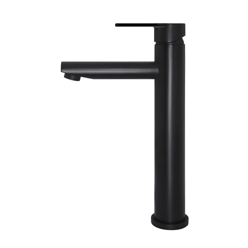 Meir Round Paddle Tall Basin Mixer Tap - Black Matte - Image 2