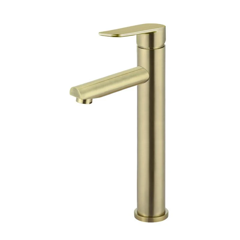Meir Round Paddle Tall Basin Mixer Tap - PVD Tiger Bronze