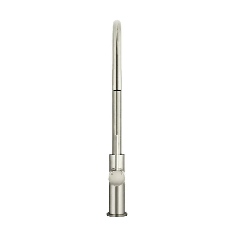 Meir Round Piccola Pull Out Kitchen Sink Mixer Tap - PVD Brushed Nickel - Image 3