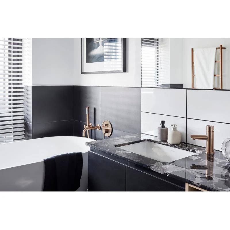 Meir Round Pinless Basin Mixer Tap - Champagne - Image 5