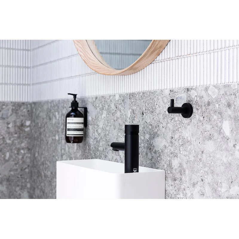 Meir Round Pinless Basin Mixer Tap - Black Matte - Image 4