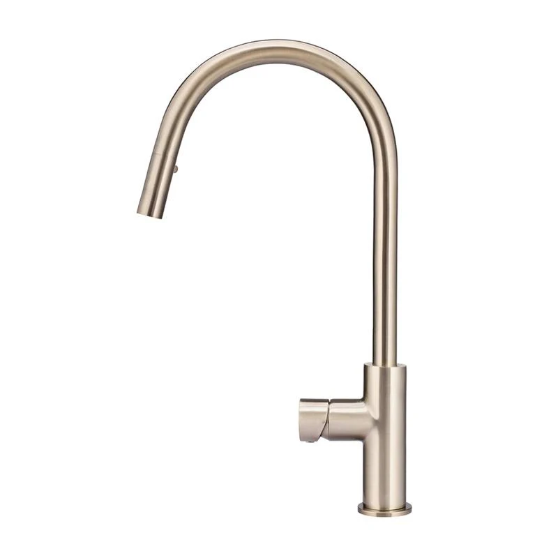Meir Round Pinless Piccola Pull Out Kitchen Sink Mixer Tap - Champagne - Image 2