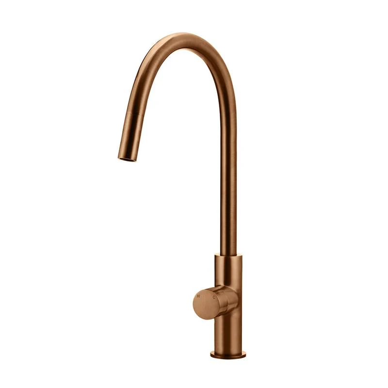 Meir Round Pinless Piccola Pull Out Kitchen Sink Mixer Tap - Lustre Bronze
