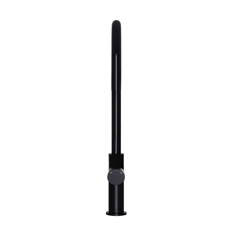 Meir Round Pinless Piccola Pull Out Kitchen Sink Mixer Tap - Black Matte - Image 3