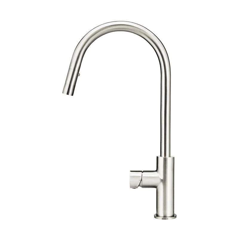 Meir Round Pinless Piccola Pull Out Kitchen Sink Mixer Tap - PVD Brushed Nickel - Image 2
