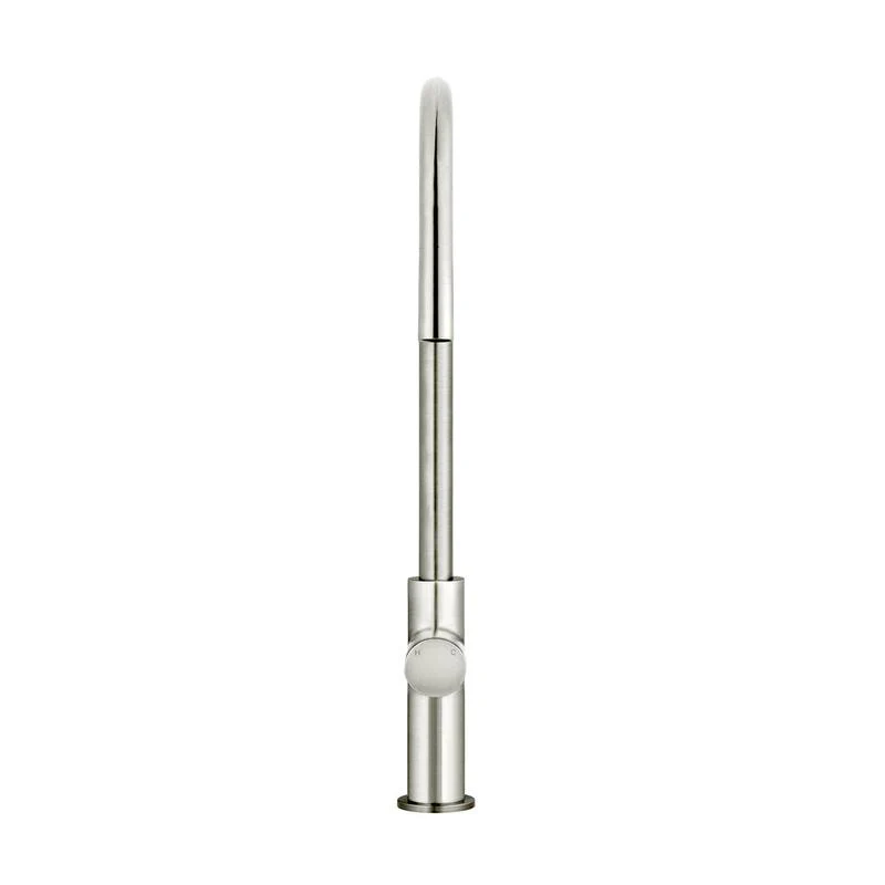 Meir Round Pinless Piccola Pull Out Kitchen Sink Mixer Tap - PVD Brushed Nickel - Image 3