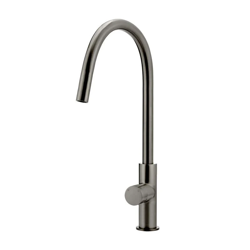 Meir Round Pinless Piccola Pull Out Kitchen Sink Mixer Tap - Shadow Gun Metal