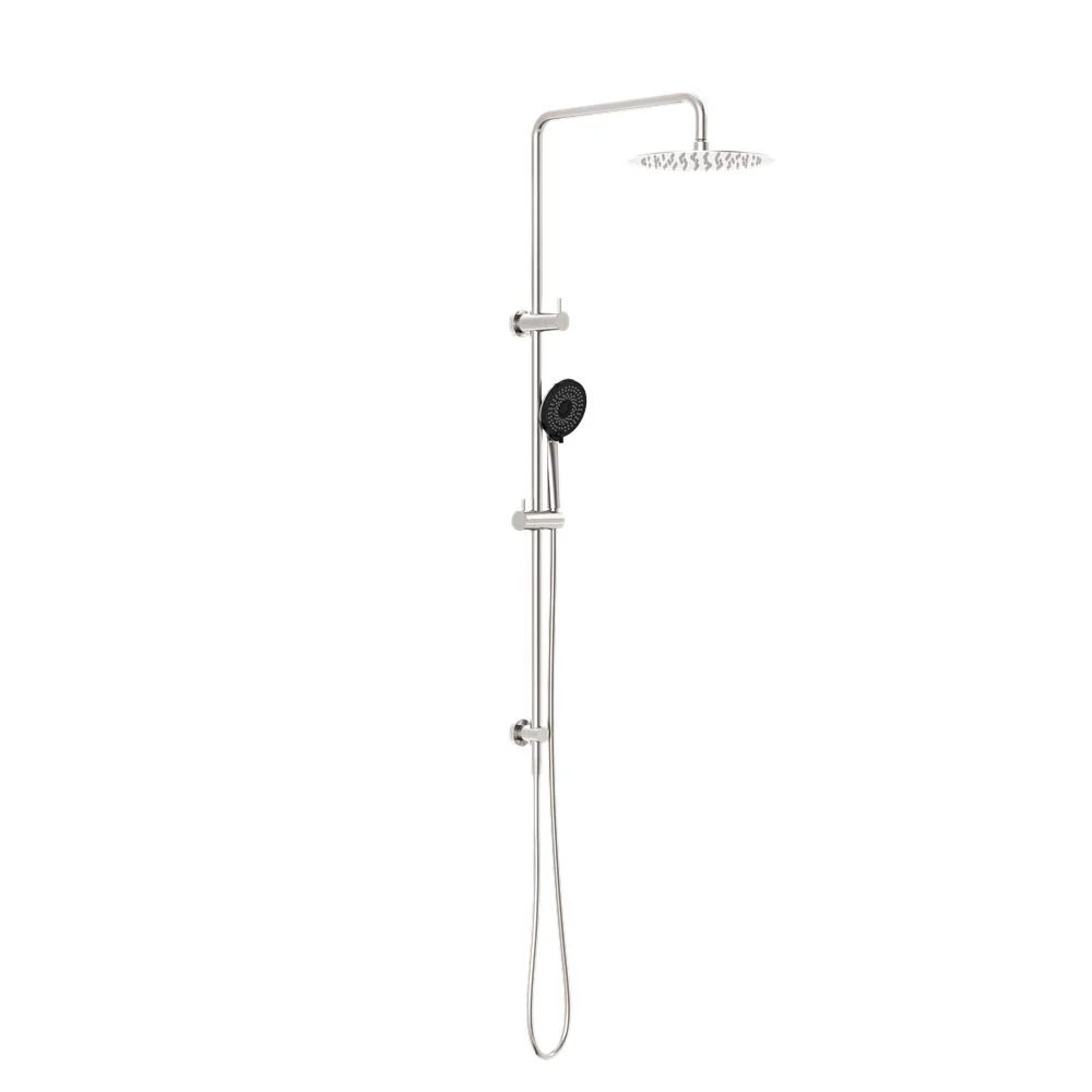 Nero Round Project Twin Shower - Brushed Nickel