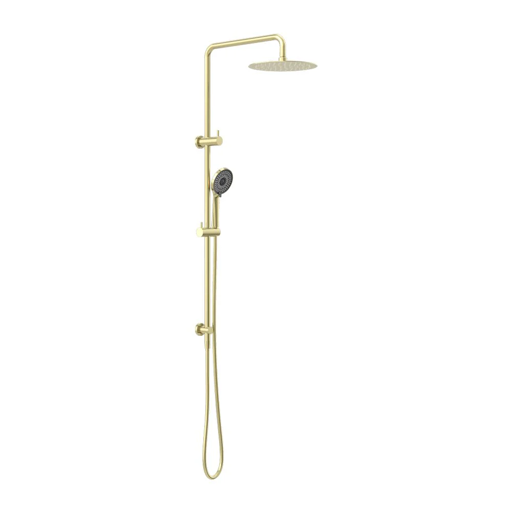 Nero Round Project Twin Shower - Brushed Gold
