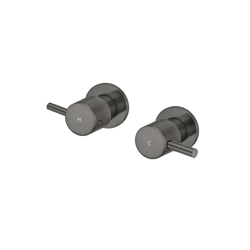 Meir Round Quarter Turn Wall Top Assemblies - Shadow Gun Metal